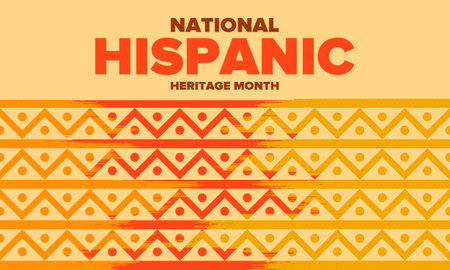 National Hispanic Heritage Month in September and October. Hispanic and Latino Americans culture. Celebrate annual in United States. Poster, card, banner and background. Vectorのイラスト素材