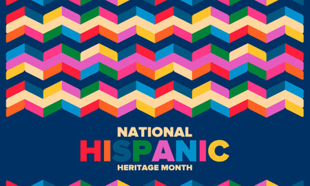 National Hispanic Heritage Month in September and October. Hispanic and Latino Americans culture. Celebrate annual in United States. Poster, card, banner and background. Vectorのイラスト素材