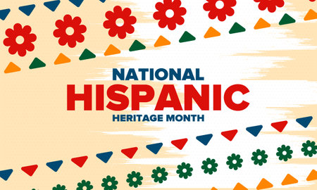 National Hispanic Heritage Month in September and October. Hispanic and Latino Americans culture. Celebrate annual in United States. Poster, card, banner and background. Vectorのイラスト素材