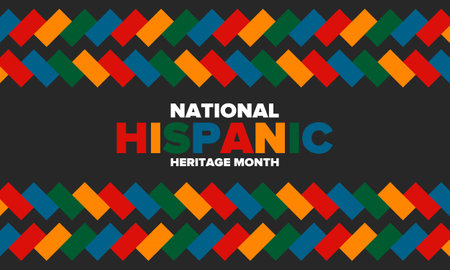 National Hispanic Heritage Month in September and October. Hispanic and Latino Americans culture. Celebrate annual in United States. Poster, card, banner and background. Vectorのイラスト素材