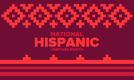 National Hispanic Heritage Month in September and October. Hispanic and Latino Americans culture. Celebrate annual in United States. Poster, card, banner and background. Vectorのイラスト素材