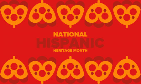 National Hispanic Heritage Month in September and October. Hispanic and Latino Americans culture. Celebrate annual in United States. Poster, card, banner and background. Vectorのイラスト素材