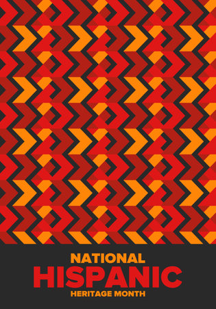 National Hispanic Heritage Month in September and October. Hispanic and Latino Americans culture. Celebrate annual in United States. Poster, card, banner and background. Vectorのイラスト素材