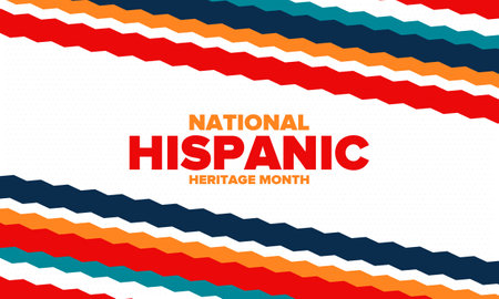 National Hispanic Heritage Month in September and October. Hispanic and Latino Americans culture. Celebrate annual in United States. Poster, card, banner and background. Vectorのイラスト素材