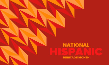 National Hispanic Heritage Month in September and October. Hispanic and Latino Americans culture. Celebrate annual in United States. Poster, card, banner and background. Vectorのイラスト素材