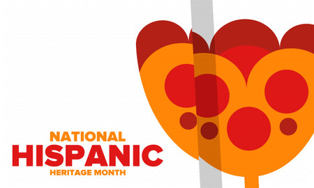 National Hispanic Heritage Month in September and October. Hispanic and Latino Americans culture. Celebrate annual in United States. Poster, card, banner and background. Vectorのイラスト素材