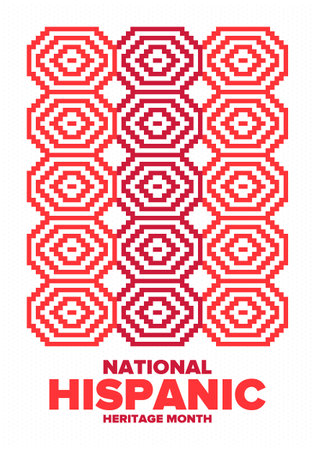 National Hispanic Heritage Month in September and October. Hispanic and Latino Americans culture. Celebrate annual in United States. Poster, card, banner and background. Vectorのイラスト素材