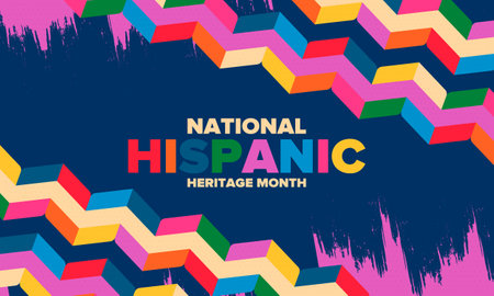 National Hispanic Heritage Month in September and October. Hispanic and Latino Americans culture. Celebrate annual in United States. Poster, card, banner and background. Vectorのイラスト素材