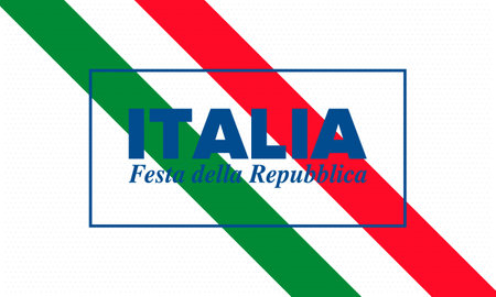 Italia. Festa della Repubblica Italiana. Text in italian: Italian Republic Day. Happy national holiday. Celebrated on June 2 in Italia. Italy flag. Patriotic design. Vector posterのイラスト素材