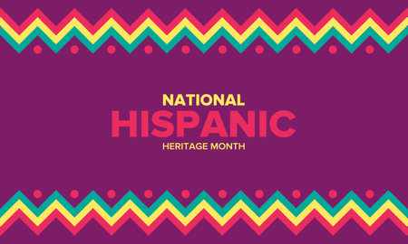 National Hispanic Heritage Month in September and October. Hispanic and Latino Americans culture. Celebrate annual in United States. Poster, card, banner and background. Vectorのイラスト素材