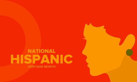 National Hispanic Heritage Month in September and October. Hispanic and Latino Americans culture. Celebrate annual in United States. Poster, card, banner and background. Vectorのイラスト素材