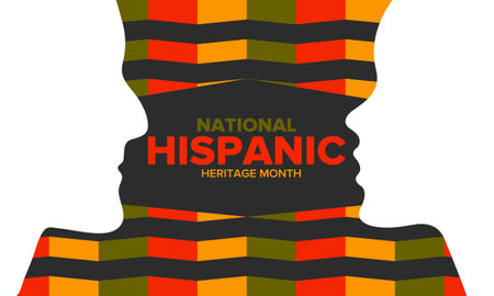 National Hispanic Heritage Month in September and October. Hispanic and Latino Americans culture. Celebrate annual in United States. Poster, card, banner and background. Vectorのイラスト素材
