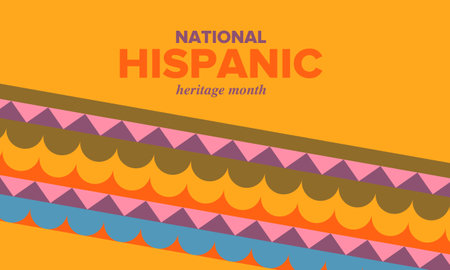 National Hispanic Heritage Month in September and October. Hispanic and Latino Americans culture. Celebrate annual in United States. Poster, card, banner and background. Vectorのイラスト素材