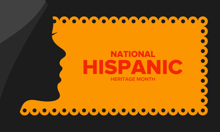 National Hispanic Heritage Month in September and October. Hispanic and Latino Americans culture. Celebrate annual in United States. Poster, card, banner and background. Vectorのイラスト素材
