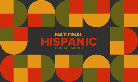 National Hispanic Heritage Month in September and October. Hispanic and Latino Americans culture. Celebrate annual in United States. Poster, card, banner and background. Vectorのイラスト素材