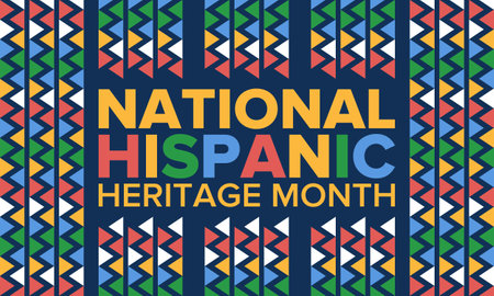 National Hispanic Heritage Month in September and October. Hispanic and Latino Americans culture. Celebrate annual in United States. Poster, card, banner and background. Vectorのイラスト素材