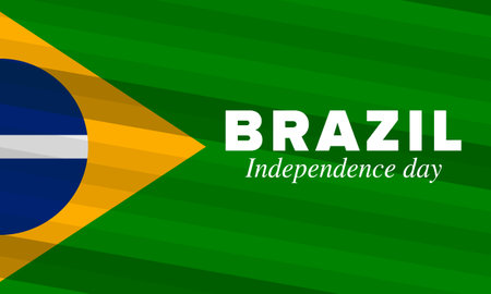 Brazil Independence Day. Happy national holiday. Freedom day. Celebrate annual in September 7. Brazil flag. Patriotic brazilian design. Poster, card, banner, template, backgroundのイラスト素材