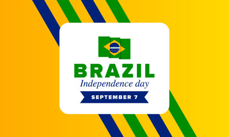 Brazil Independence Day. Happy national holiday. Freedom day. Celebrate annual in September 7. Brazil flag. Patriotic brazilian design. Poster, card, banner, template, backgroundのイラスト素材