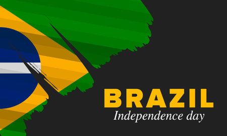 Brazil Independence Day. Happy national holiday. Freedom day. Celebrate annual in September 7. Brazil flag. Patriotic brazilian design. Poster, card, banner, template, backgroundのイラスト素材