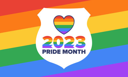 LGBT Pride Month in June. Lesbian Gay Bisexual Transgender. Celebrated annual. LGBT flag. Rainbow love concept. human rights and tolerance. vector illustration. Posterのイラスト素材