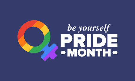 LGBT Pride Month in June. Lesbian Gay Bisexual Transgender. Celebrated annual. LGBT flag. Rainbow love concept. Human rights and tolerance. Vector illustration. Posterのイラスト素材