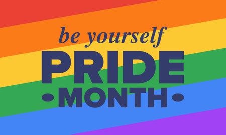 LGBT Pride Month in June. Lesbian Gay Bisexual Transgender. Celebrated annual. LGBT flag. Rainbow love concept. Human rights and tolerance. Vector illustration. Posterのイラスト素材