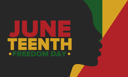 Juneteenth Independence Day. Freedom or Emancipation day. Annual american holiday, celebrated in June 19. African-American history and heritage. Vector illustration. Posterのイラスト素材