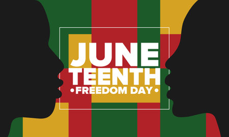 Juneteenth Independence Day. Freedom or Emancipation day. Annual american holiday, celebrated in June 19. African-American history and heritage. Vector illustration. Posterのイラスト素材