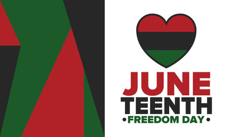Juneteenth Independence Day. Freedom or Emancipation day. Annual american holiday, celebrated in June 19. African-American history and heritage. Vector illustration. Posterのイラスト素材