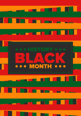 Black History Month. African American History. Celebrated annual. In February in United States and Canada. In October in Great Britain. Vector illustration. Poster art designのイラスト素材
