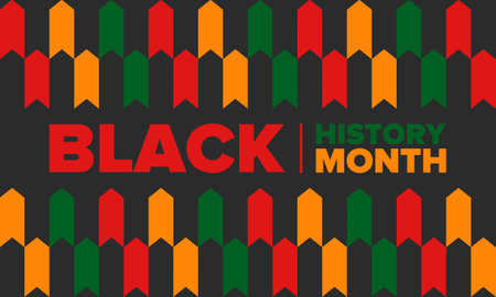 Black History Month. African American History. Celebrated annual. In February in United States and Canada. In October in Great Britain. Vector illustration. Poster art designのイラスト素材