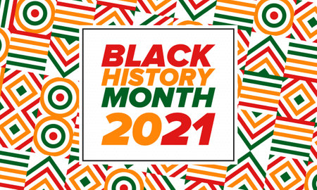 Black History Month. African American History. Celebrated annual. In February in United States and Canada. In October in Great Britain. Vector illustration. Poster art designのイラスト素材