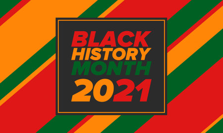 Black History Month. African American History. Celebrated annual. In February in United States and Canada. In October in Great Britain. Vector illustration. Poster art designのイラスト素材