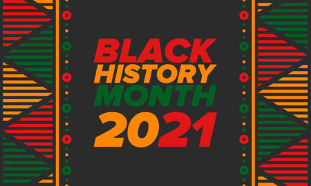 Black History Month. African American History. Celebrated annual. In February in United States and Canada. In October in Great Britain. Vector illustration. Poster art designのイラスト素材