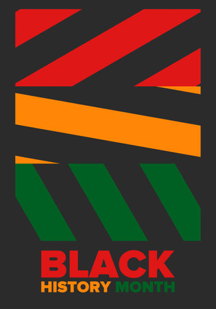 Black History Month. African American History. Celebrated annual. In February in United States and Canada. In October in Great Britain. Vector illustration. Poster art designのイラスト素材
