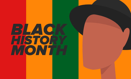 Black History Month. African American History. Celebrated annual. In February in United States and Canada. In October in Great Britain. Vector illustration. Poster art designのイラスト素材