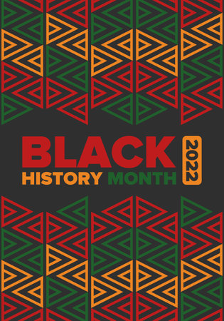 Black History Month. African American History. Celebrated annual. In February in United States and Canada. In October in Great Britain. Vector art illustration. Poster designのイラスト素材
