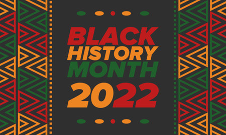 Black History Month. African American History. Celebrated annual. In February in United States and Canada. In October in Great Britain. Vector art illustration. Poster designのイラスト素材