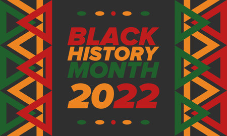 Black History Month. African American History. Celebrated annual. In February in United States and Canada. In October in Great Britain. Vector art illustration. Poster designのイラスト素材