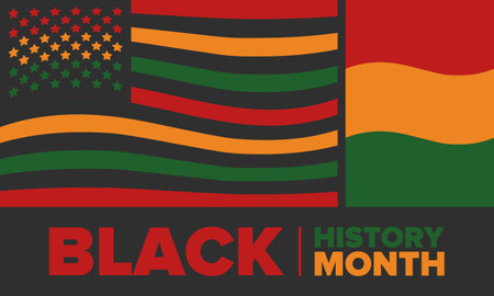 Black History Month. African American History. Celebrated annual. In February in United States and Canada. In October in Great Britain. Vector art illustration. Poster designのイラスト素材