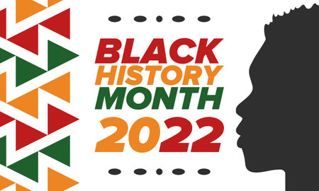 Black History Month. African American History. Celebrated annual. In February in United States and Canada. In October in Great Britain. Vector art illustration. Poster designのイラスト素材