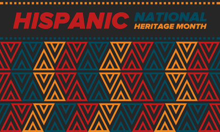 National Hispanic Heritage Month in September and October. Hispanic and Latino Americans culture. Celebrate annual in United States. Vector art illustration. Poster designのイラスト素材