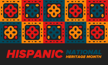 National Hispanic Heritage Month in September and October. Hispanic and Latino Americans culture. Celebrate annual in United States. Vector art illustration. Poster designのイラスト素材