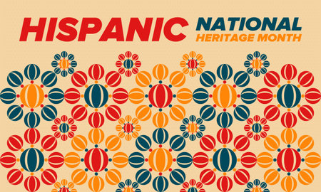 National Hispanic Heritage Month in September and October. Hispanic and Latino Americans culture. Celebrate annual in United States. Vector art illustration. Poster designのイラスト素材