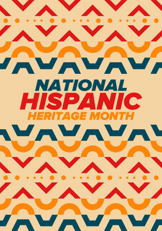 National Hispanic Heritage Month in September and October. Hispanic and Latino Americans culture. Celebrate annual in United States. Vector art illustration. Poster designのイラスト素材