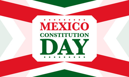 Mexico Constitution Day. National happy holiday, celebrated annual in February. Mexican pattern and...