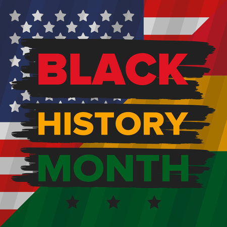 Black History Month. African American History. Celebrated annual. In February in United States and Canada. In October in Great Britain. Vector art illustration. Posterのイラスト素材