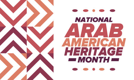 Native Arab American Heritage Month in April. Arab American culture. Celebrate annual in United States. Tradition arabian pattern. Poster, card, banner and background. Vectorのイラスト素材