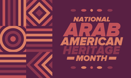 Native Arab American Heritage Month in April. Arab American culture. Celebrate annual in United States. Tradition arabian pattern. Poster, card, banner and background. Vectorのイラスト素材