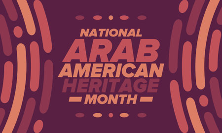 Native Arab American Heritage Month in April. Arab American culture. Celebrate annual in United States. Tradition arabian pattern. Poster, card, banner and background. Vectorのイラスト素材